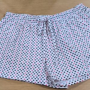 Cute Heart Print Pajama Shorts